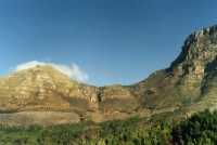 burned area on Devil's Peak and Saddle from City Bowl