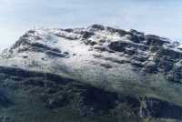 closeup of snow peak above Franshoek Pass