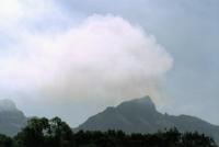 Table Mountain and Devil's Peak with smoke from Kenilworth