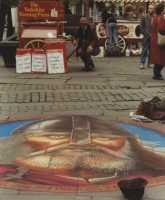 pavement art in York centre
