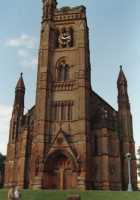 red sandstone church