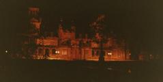illuminated building
