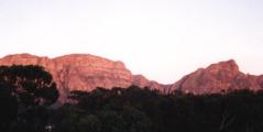sunrise on Table Mountain and Devil's Peak