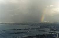 rainbow over Cape Town and Harbour from Signal Hill