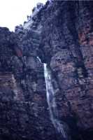 waterfall from snow topped cliff above Du Toits Kloof pass