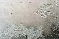 snow flakes on windscreen at Du Toit's Kloof Pass