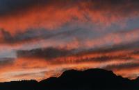 sunset on cirrus curtains over Table Mountain