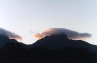 sunset on cap cloud over Table Mountain and Devil's Peak