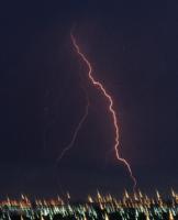 single lightning strike over Cape Flats