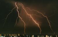 divergent lightning bolts over Cape Flats