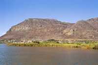 Burned areas of Muizenberg Peak from Zandvlei