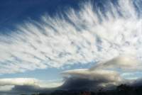 Lenticular and cirrus cloud shapes