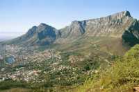 City Bowl and Devil's Peak and Table Mountain from slopes of Lion's Head