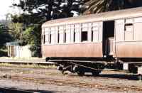 Knysna railway station platform and vintage carriage