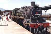 closeup of steam engine at George station