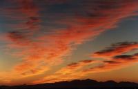 orange sunrise on cirrus over Kogelberg