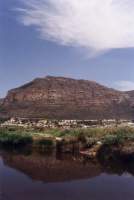 Zandvlei lagoon reflecting Muizenberg Mountain