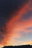 sunset on cirrus over Table Mountain wide angle