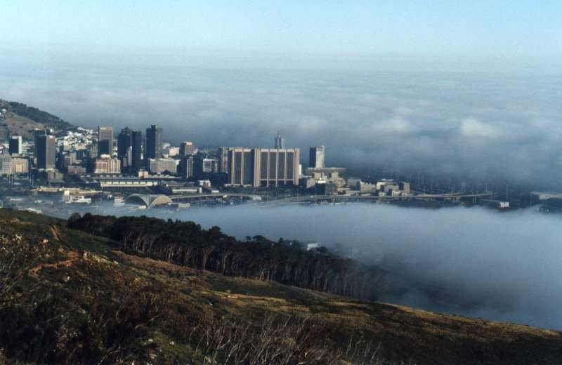 fog circling the City Centre, Foreshore and Harbour