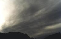 cirro stratus with dark rays over Table Mountain