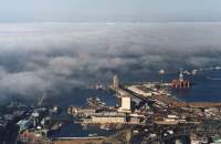 fog over Cape Town harbour