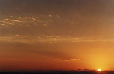sunrise with rays
