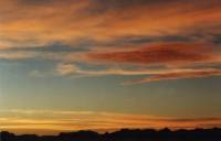 sunrise on layered cirrus over Boland mountains