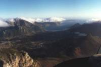 aerial view of Hout Bay valley and mountains