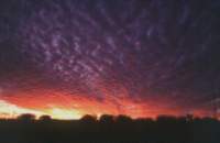 sunset on alto-cumulus in Kalihari Desert