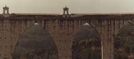 close up of aqueduct in Lisbon