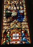 stained glass window in Jernonimas Monastery