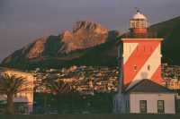 Devil's Peak and Green Point Lighthouse at sunset