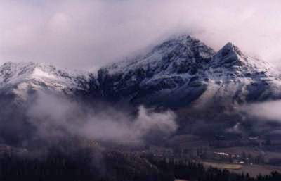 snow covered peak in High Noon valley