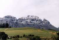 Simonsberg farm with snowy peaks