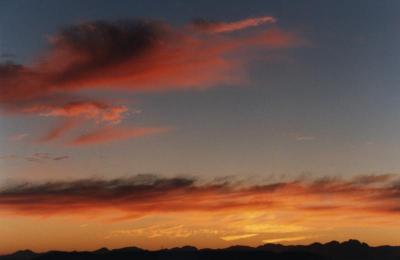 sunrise on cirrus over Du Toits peak mountains