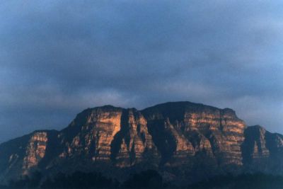 Table Mountain in early morning winter sun