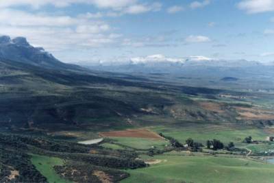 wide angle view from near summit of Gydo Pass