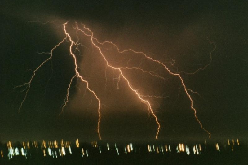 divergent lightning bolts over Cape Flats