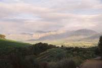 Hawekwas Mountains from Paarl Rock at dusk