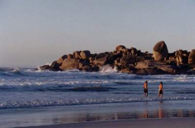 late afternoon rocks and sea off Llandudno