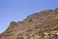 Closeup of burned areas on Steenberg Peak from Boyes Drive