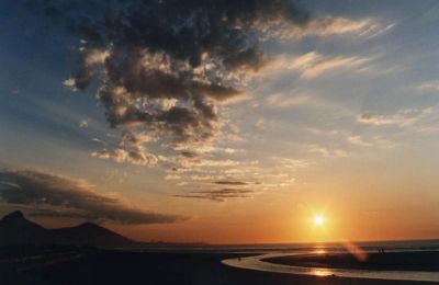 wide angle of sunset from Milnerton beach