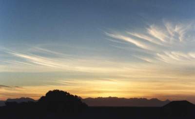 cirrus at dawn just before sunrise
