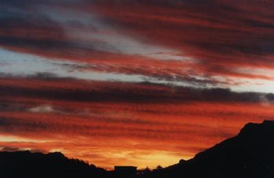 sunset on cirrus over Constantia Nek