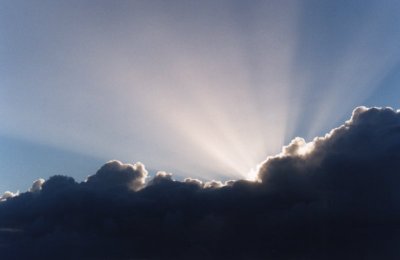 crepuscular ray spectacle at dusk