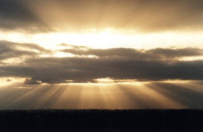 crepuscular ray spectacle at dawn
